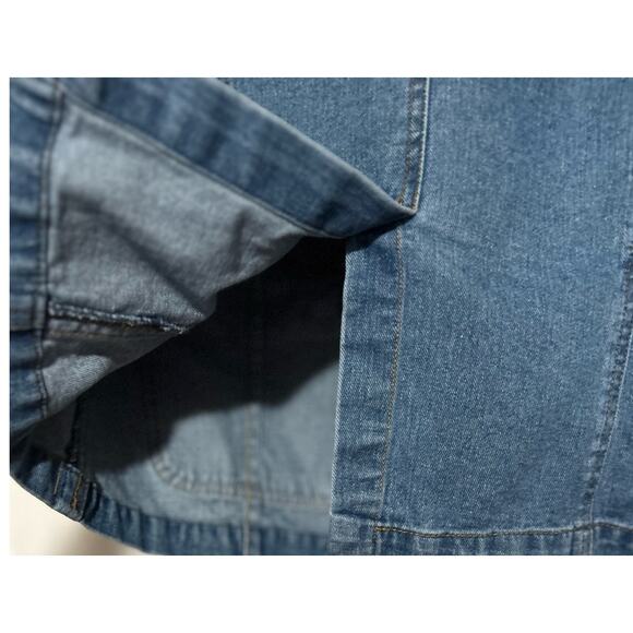 Comfort Denim Women's Short‎ Sleeve Button Front V-Neck Vest with Pockets Size M - Picture 3 of 4